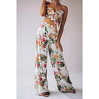 2021 european and american cross-border spring and summer new style bohemian digital printing wide-leg pants suit female 8423 miniinthebox
