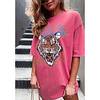 2021 european and american cross-border spring and summer new style cartoon animal print fashion short t-shirt dress 8509 miniinthebox