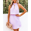 2021 european and american cross-border spring and summer new style halter neck strapless waist a-line short fresh and fashionable dress 8512 miniinthebox