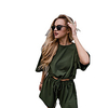 2021 european and american cross-border spring and summer new style hem drawstring waist casual and comfortable street short-sleeved suit 8308 miniinthebox