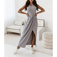 2021 european and american cross-border spring and summer new style hem slit sleeveless long casual dress 8318 miniinthebox