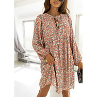 2021 european and american cross-border spring and summer new style small floral sweet fashion fresh loose short dress 8507 miniinthebox