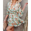 2021 european and american cross-border spring and summer new style v-neck small floral sweet small fresh short dress 8221 miniinthebox
