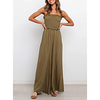 2021 european and american cross-border spring and summer new styles,  off-shoulder wide-leg casual fashion wrap-chest jumpsuit 8511 miniinthebox