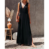 2021 european and american cross-border spring and summer new v-neck halter neck waist casual fashion long dress 8519 miniinthebox