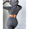 2021 european and american new dark gray hooded jumpsuit miniinthebox