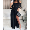 2021 european and american new style black one-shoulder split trousers skirt with belt miniinthebox