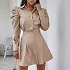 2021 new european and american long-sleeved shirt dress women