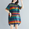 2021 new fashion plus size literary fan cotton and linen printed dress miniinthebox