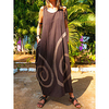 2021 new style european and american amazon aliexpress cotton and linen printed loose plus size women