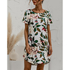 2021 spring and summer eaby independent station recommended foreign trade short-sleeved round neck cotton and linen flower printed dress miniinthebox