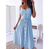 2021 summer independent station wish amazon ebay mid-length solid color single-breasted suspender dress miniinthebox