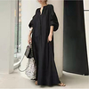 2021 summer japanese new style stand collar loose fashion casual lantern sleeve long cotton and linen dress miniinthebox