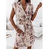 2021 summer new ebay aliexpress amazon cross-border european and american puff sleeve waist floral pleated dress miniinthebox