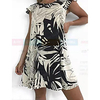 2021 summer wish aliexpress print round neck lotus leaf sleeve short dress miniinthebox