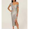 2022 amazon spring temperament commuter mid-length skirt sequins wrapped chest loose hedging high waist tight-fitting europe and america miniinthebox