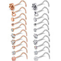 20g 20pcs stainless steel nose screw studs rings cz nose ring labret nose piercing jewelry for men women (a1:20pcs)
