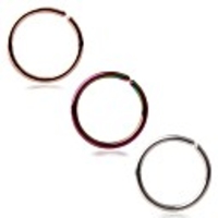20g round ends stainless steel body jewelry piercing nose hoop ring 6mm 3pcs (mix color 2)