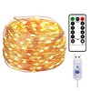 20M 200LED Copper Wire String Lights Outdoor String Lights USB Plug-in Fairy Lights With Remote 8 Modes Lights Waterproof Remote Control Timer Christmas Wedding Birthday Family Party Room Valentine
