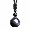 20mm obsidian beads necklace rainbow eyes obsidian pendant lucky blessing beads amulet
