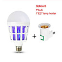 20V E27 UV LED Bulb 15W Mosquito Killer Lamp 2 In 1 Mosquito Trap Insect Killer Light Bulb Fly Bug Zapper Night Light For Baby