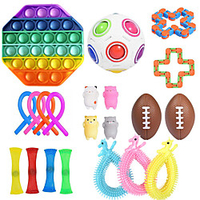 21 pcs Fidget Sensory Toy Set Stress Relief Toys Autism Anxiety Relief Stress Pop Bubble Fidget Sensory Toy For Kids Adults miniinthebox