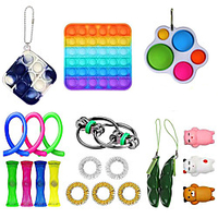 21 pcs Sensory Fidget Toys Set Pop Bubble Soybean Squeeze Stress Relief Balls with Fidget Hand Toys for Kids Adults Calming Toys for ADHD Autism Anxiety Relief miniinthebox