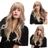 22 inch Long Synthetic Wigs with Bangs Heat Resistant Fiber Natural Wave Cosplay Daily Light Brown Hair Wigs for Women miniinthebox