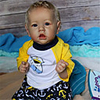22 inch Reborn Doll Baby Toddler Toy Baby Boy Reborn Baby Doll Saskia lifelike Hand Made Simulation Hand Applied Eyelashes Floppy Head Cloth Silicone Vinyl with Clothes and Accessories for Girls