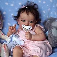 22 inch Reborn Doll Baby Toddler Toy Baby Girl Reborn Baby Doll Saskia lifelike Hand Made Simulation Hand Applied Eyelashes Floppy Head Cloth Silicone Vinyl with Clothes and Accessories for Girls