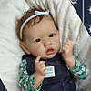 22 inch Reborn Doll Baby Toddler Toy Baby Girl Reborn Baby Doll Saskia lifelike Hand Made Simulation Hand Applied Eyelashes Floppy Head Cloth Silicone Vinyl with Clothes and Accessories for Girls