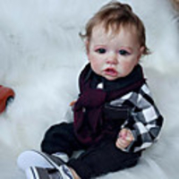 22 inch Reborn Doll Baby Toddler Toy Baby Girl Reborn Baby Doll Saskia lifelike Hand Made Simulation Hand Applied Eyelashes Floppy Head Cloth Silicone Vinyl with Clothes and Accessories for Girls