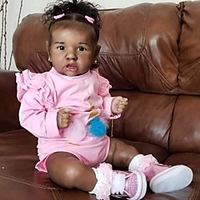 22 inch Reborn Doll Baby Toddler Toy Baby Girl Reborn Baby Doll Saskia lifelike Hand Made Simulation Hand Applied Eyelashes Floppy Head Cloth Silicone Vinyl with Clothes and Accessories for Girls