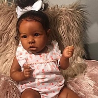 22 inch Reborn Doll Baby Toddler Toy Baby Girl Reborn Baby Doll Saskia lifelike Hand Made Simulation Hand Applied Eyelashes Floppy Head Cloth Silicone Vinyl with Clothes and Accessories for Girls