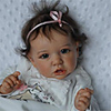 22 inch Reborn Doll Baby Toddler Toy Reborn Baby Doll Baby Girl Saskia lifelike Hand Made Simulation Hand Applied Eyelashes Floppy Head Cloth Silicone Vinyl with Clothes and Accessories for Girls