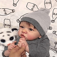 22 inch Reborn Doll Baby Toddler Toy Reborn Baby Doll Saskia lifelike Hand Made Simulation Hand Applied Eyelashes Floppy Head Cloth Silicone Vinyl with Clothes and Accessories for Girls