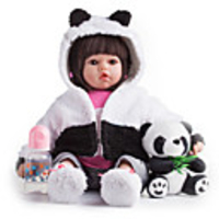 22 inch Reborn Doll Baby Girl Kids / Teen Cloth 3/4 Silicone Limbs and Cotton Filled Body with Clothes and Accessories for Girls