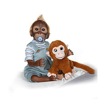 22 inch Reborn Doll Baby lifelike Gift Artificial Implantation Brown Eyes Oxford Cloth Cloth 3/4 Silicone Limbs and Cotton Filled Body with Clothes and Accessories for Girls