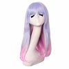 22 Inch/55cm Long Flat Bangs Lolita Cosplay Synthetic Wig (Light Pink/Light Blue) miniinthebox