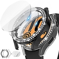 22 Pack Smartwatch Screen Protector For Samsung Galaxy Watch 4 Screen Protector and Case 40mm Bling Cover Tempered Glass Protective Film and Hard PC Bumper Diamond Cystal Frame for Women Girls miniinthebox