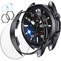 22 Pack Smartwatch Screen Protector with Case Compatible Samsung Galaxy Watch 3 41mm Screen Protector and Case 2 Pack Tempered Glass Protective Film and 2 Pack TPU Watch Cover Accessories Set for Galaxy Watch3 41 Titanium 45mm miniinthebox