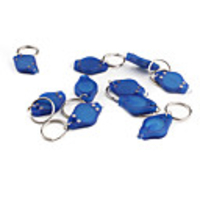 22000mcd White LED Keychain Flashlights - Blue (10-Pack)