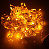 220V 10m 100 LEDs Holiday Decoration Yellow Christmas Decoration String Lights