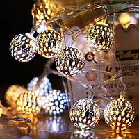 220V Led String Lights 5M 40LED Moroccan Ball Fairy Garland Copper Patio Lighting Strings Christmas Wedding Party Decorations miniinthebox