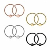 22g 8mm nose hoop lip eyebrow tongue helix tragus cartilage septum piercing ring 8pcs - mix color