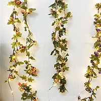 2.2M 20Leds Led Rose Flower Fairy String Holiday Lights AA Battery Powered Wedding Event Party Garland Decor Flexible Led Copper Wire String Lights (come without battery) miniinthebox
