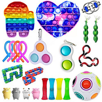 23 pcs Fidget Toys Push Pop Bubble Sensory Antistress Toy Pack Squishy Squishmallow Decompression Stress Reliver Toy For Adults Kids miniinthebox