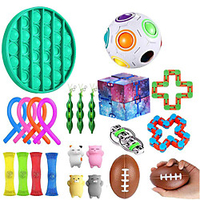 23 pcs Fidget Toys Set Anti Stress Push Pop Bubble Box Strings Marble Relief Gift Adults Children Relief Figet Toys miniinthebox