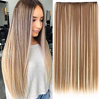 24 Inch 5 Clips Hair Extensions For Women Straight Long Clip Hair High Temperature Fiber Synthetic Shawl Hair miniinthebox