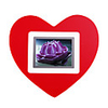 2.4-inch LCD Heart Shaped Desktop LCD Photo Frame (27-Picture Storage)